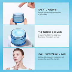 RG ROUGE LX close-up of hyaluronic water gel highlighting lightweight hydration benefit