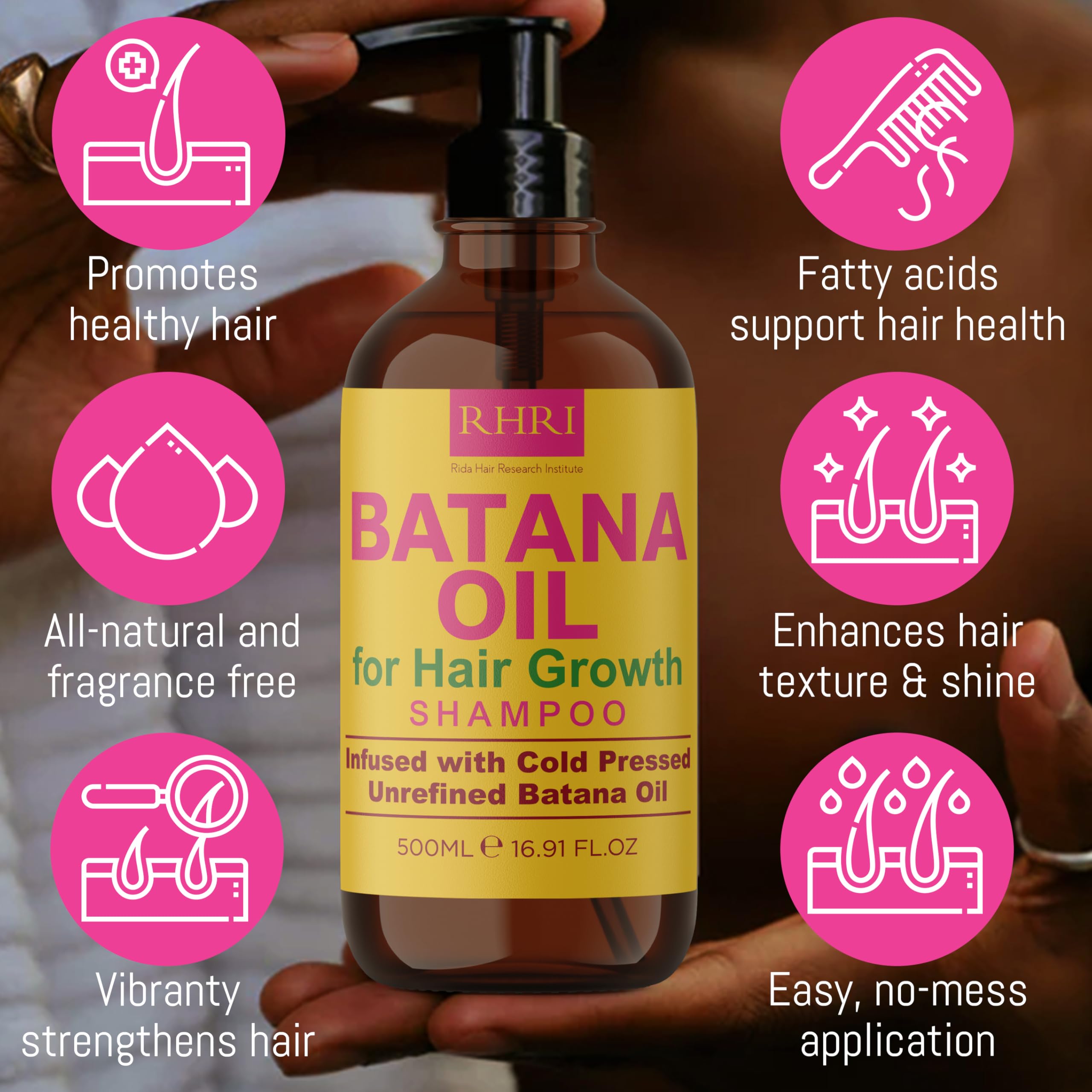 Rida Hair Research Institute shampoo texture closeup highlighting hydrating lather