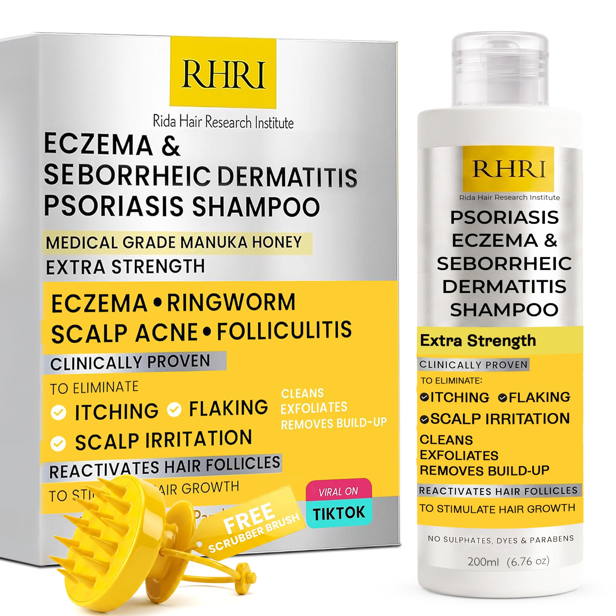 Rida Hair Research Institute front label showing product name and benefits