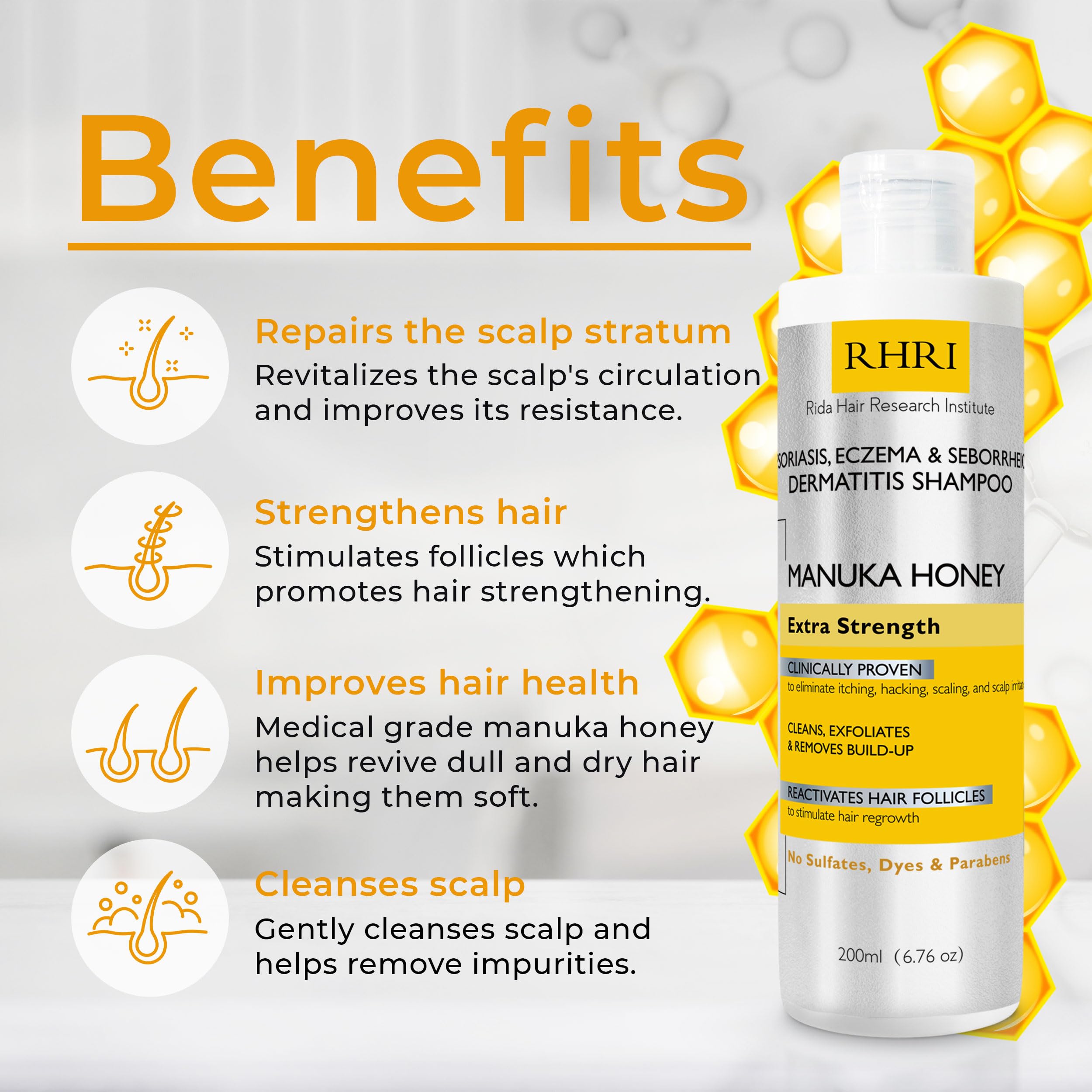 Rida Hair Research Institute creamy lather texture highlighting gentle exfoliation benefit