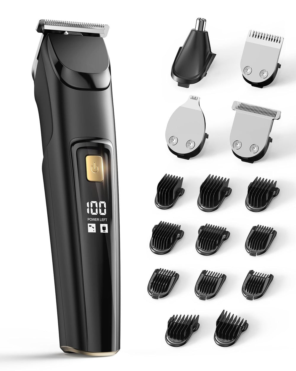 RICAF front view of trimmer showing controls and attachments for easy grooming
