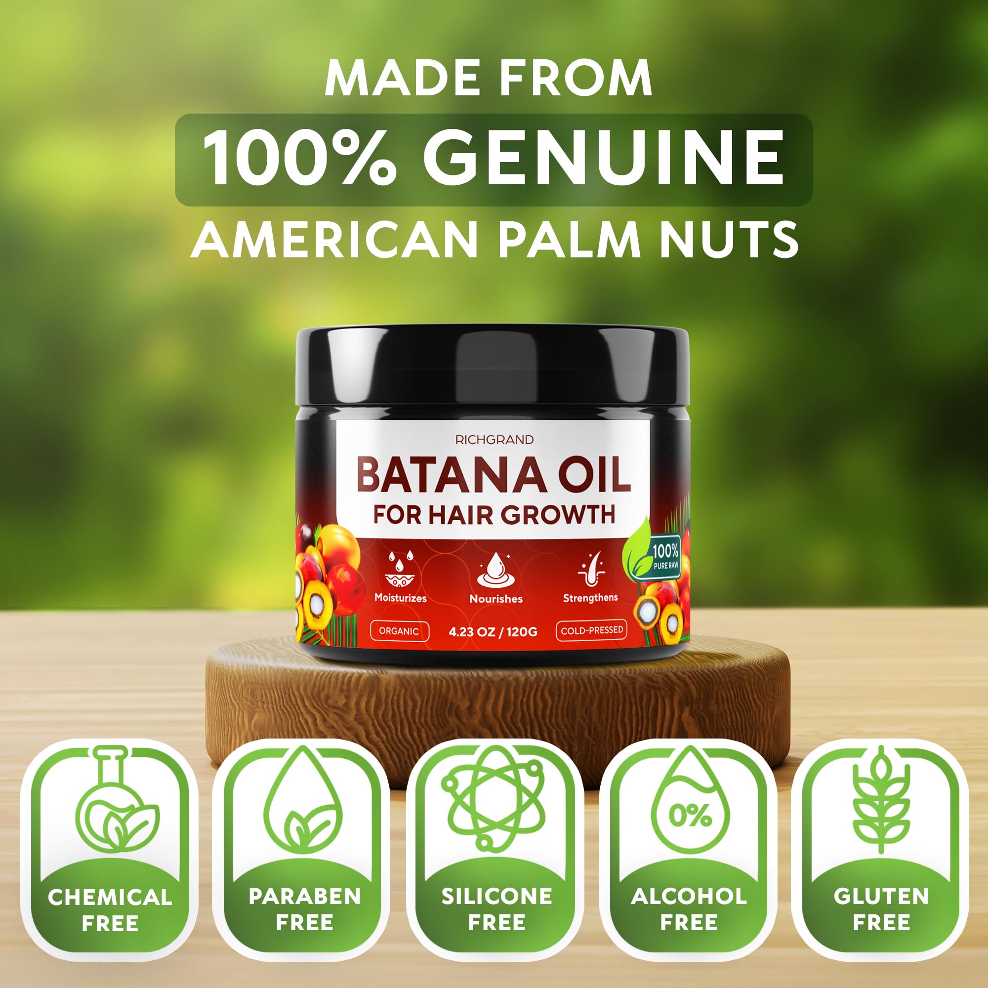 RICHGRAND scalp massage using Batana Oil to soothe dryness and promote comfort