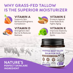 RICHGRAND ingredients shot honey beeswax and grass‑fed tallow emphasizing purity