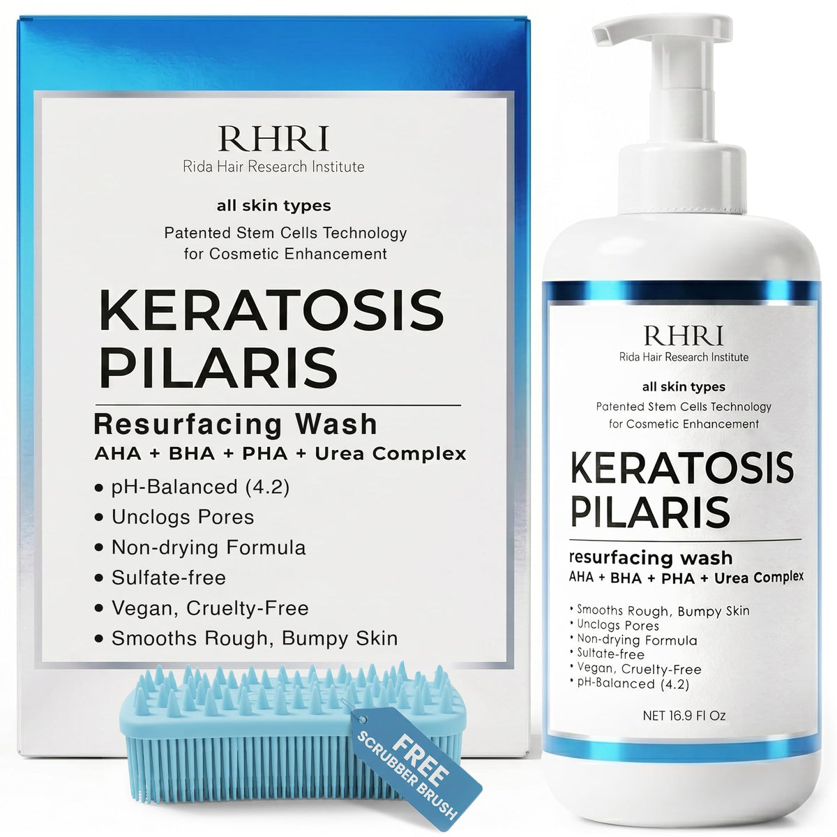 Rida Hair Research Institute front label showing product name and benefits