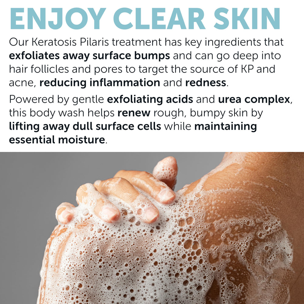 Rida Hair Research Institute body wash in shower scene demonstrating gentle use