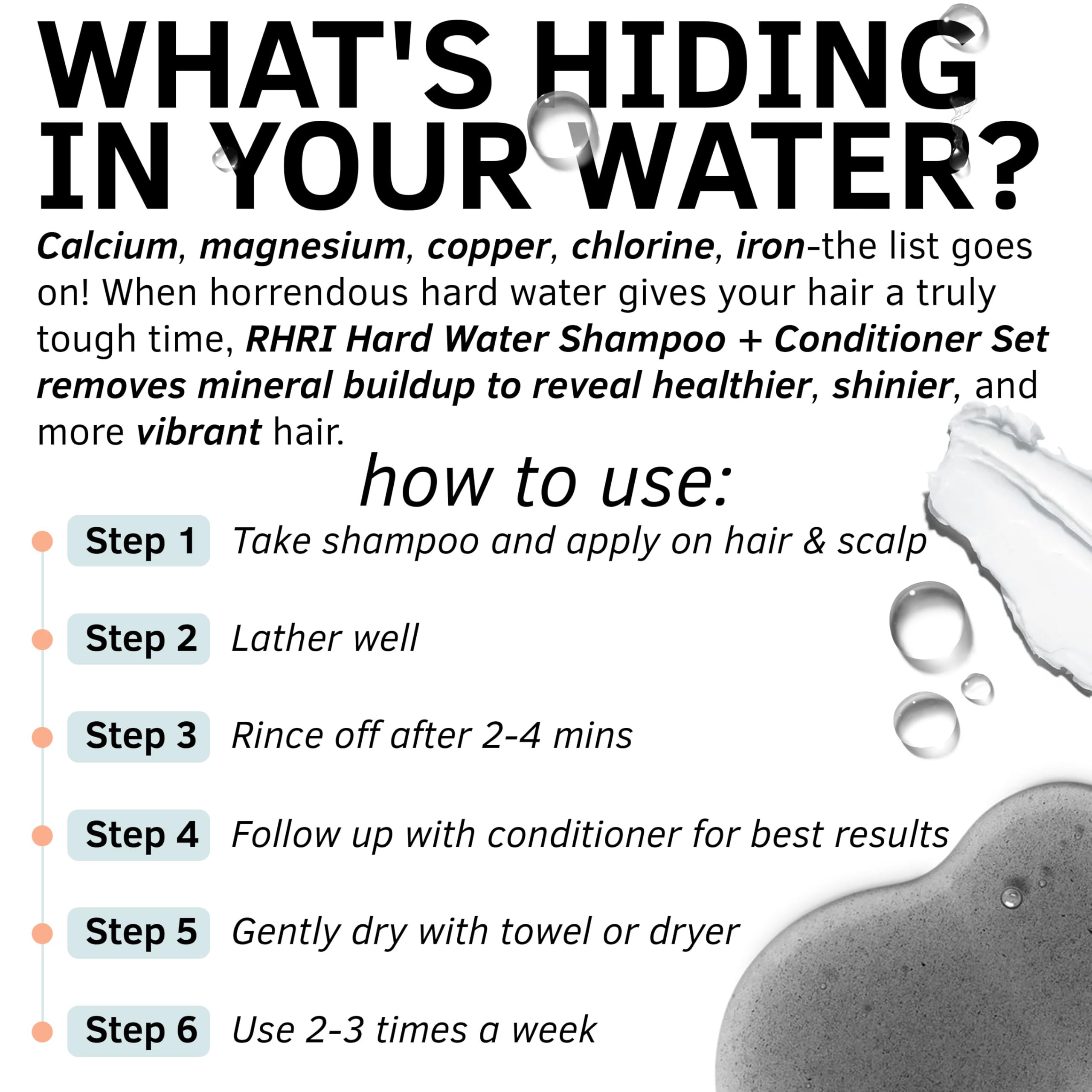 Rida Hair Research Institute bottles next to ruler showing size and contents benefit
