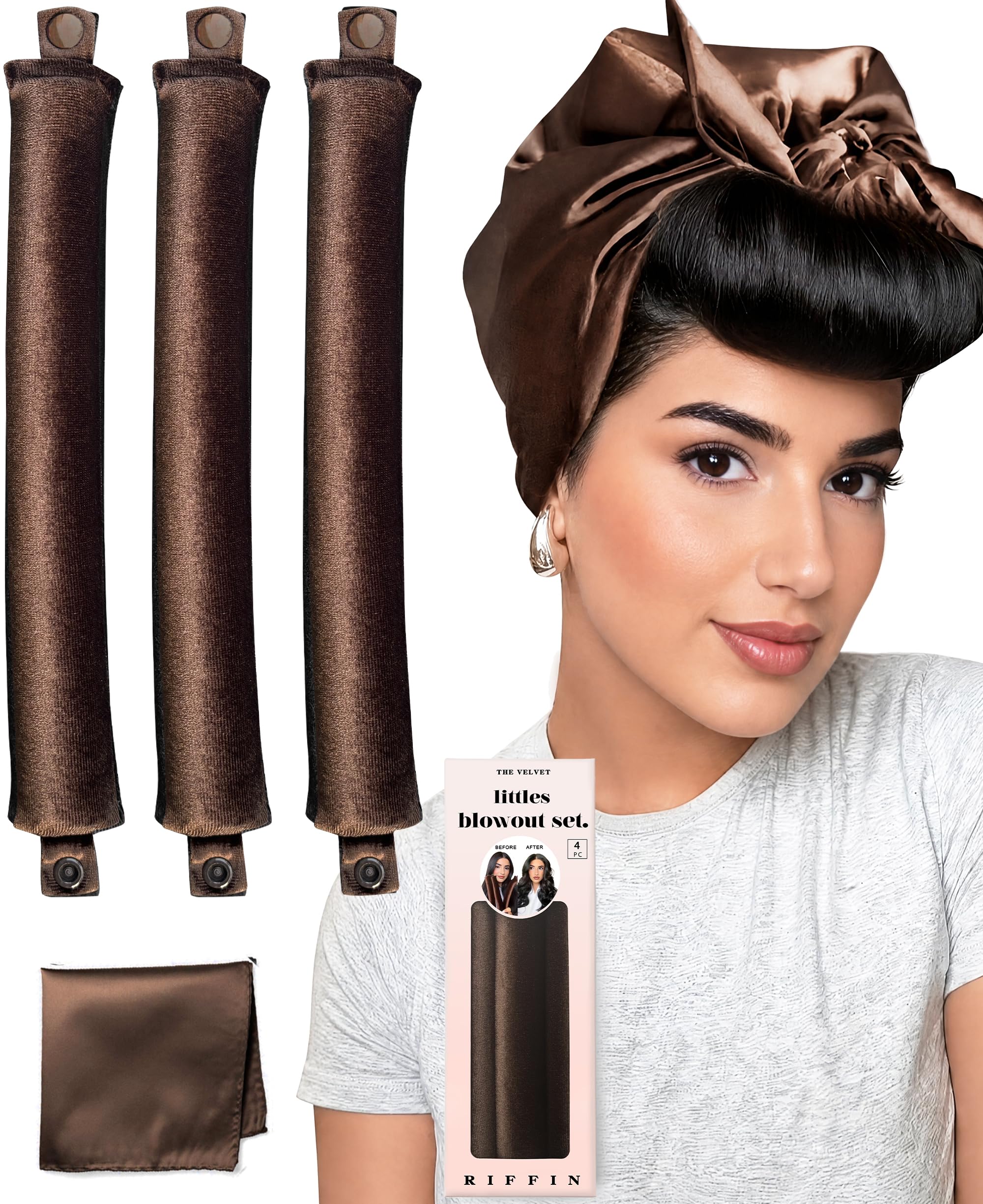 RIFFIN front packaging showing velvet overnight rods and benefits
