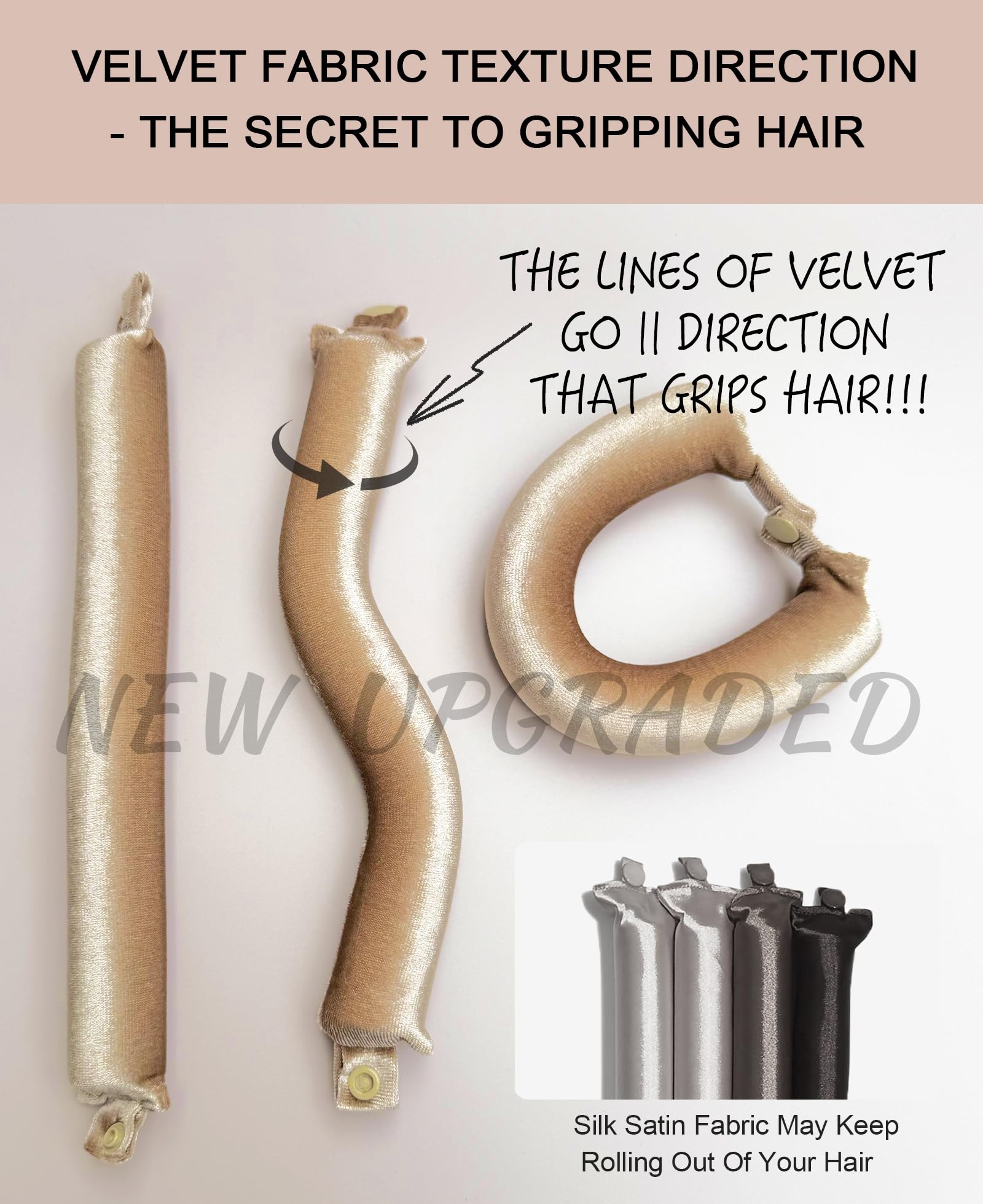 RIFFIN satin headscarf included to protect hair and preserve style
