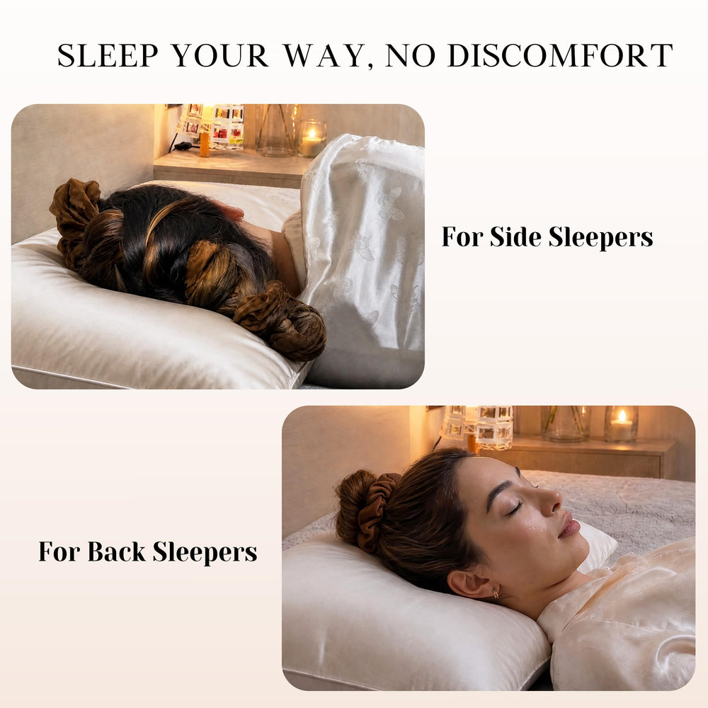RIFFIN scrunchie left in pillow hair showing comfortable overnight curl setting