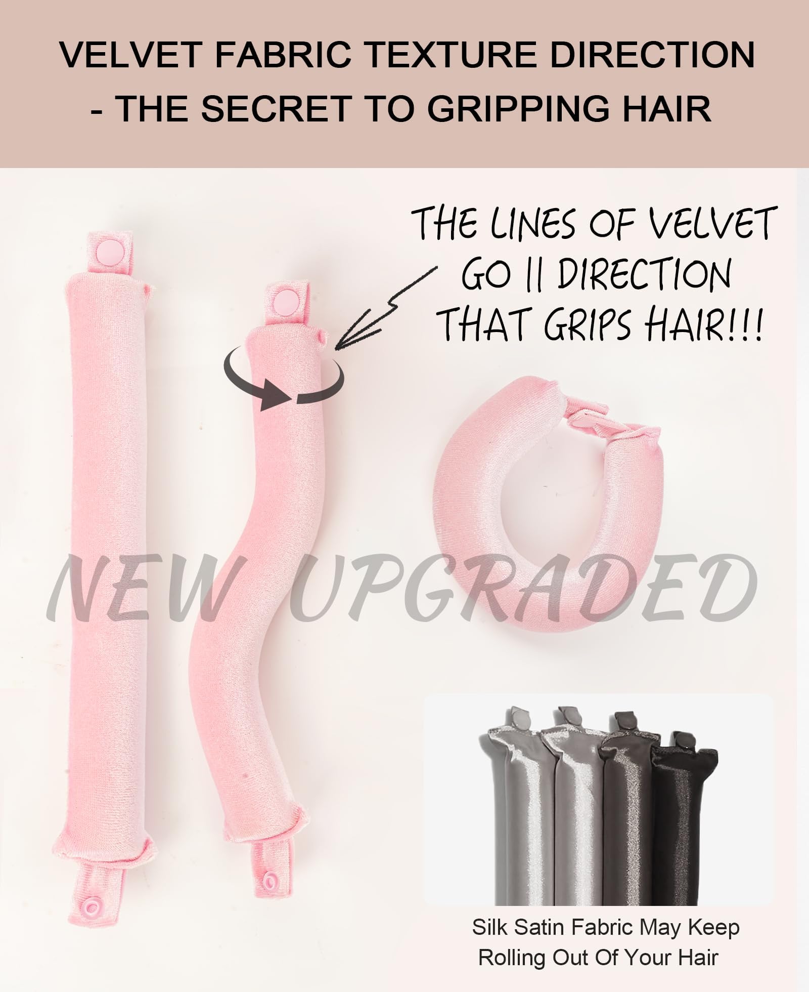 RIFFIN rod wrapped in hair showing before and after volumizing effect