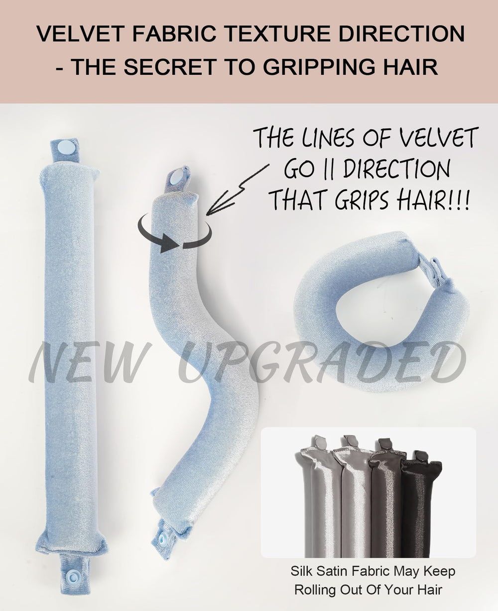 RIFFIN rods wrapped in hair demonstrating heatless curl formation
