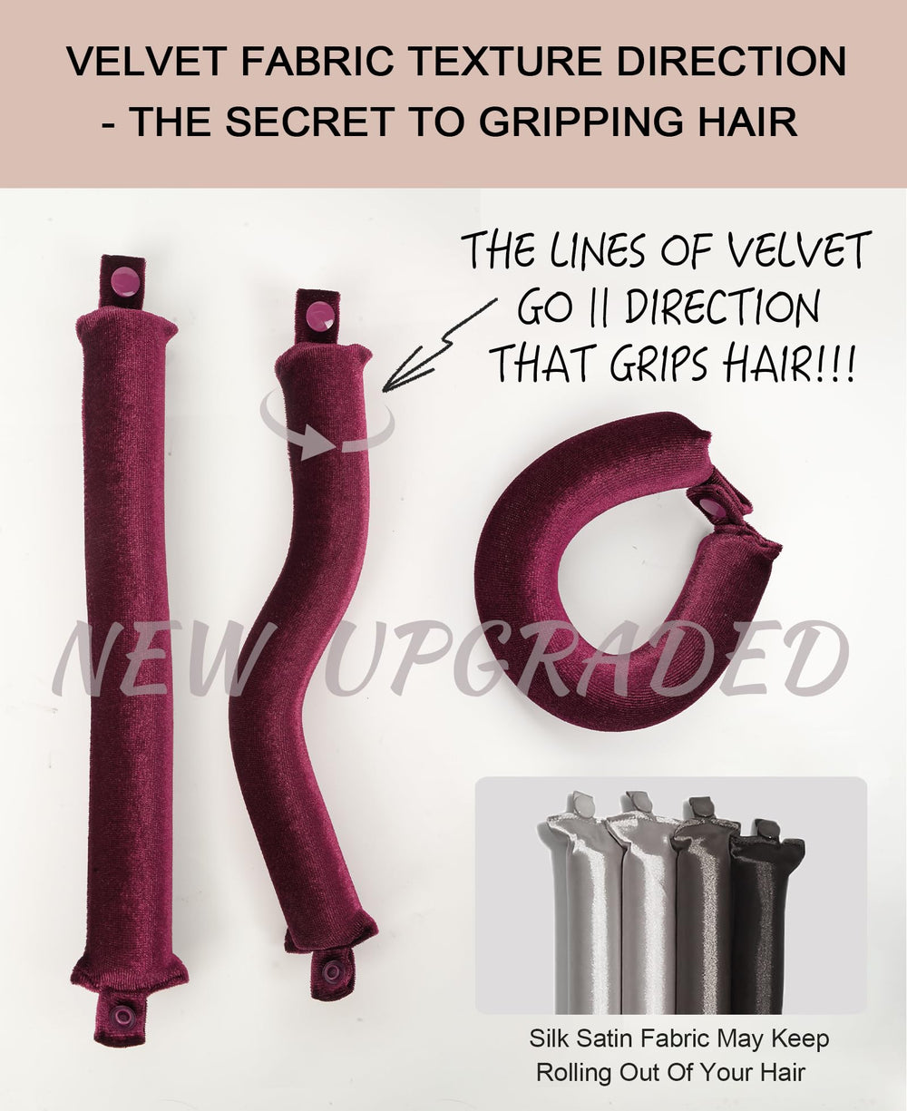 RIFFIN rods in hair overnight demonstrating hands-free heatless curl setting