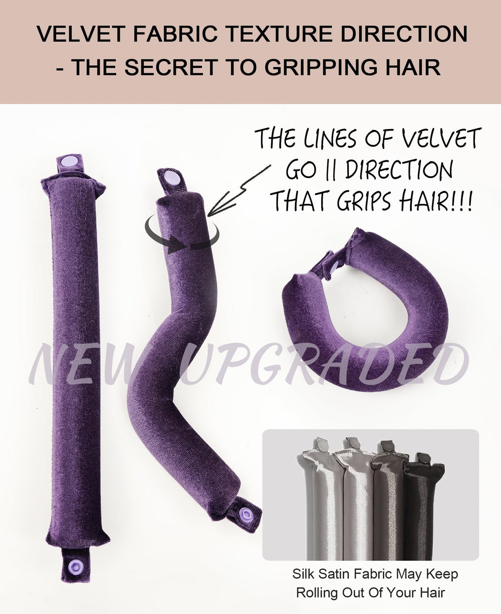 RIFFIN rods rolled on long hair side view demonstrating uniform tight curls and volume