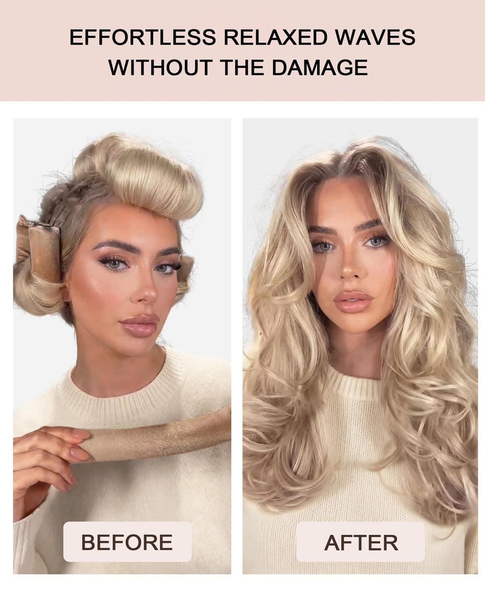 RIFFIN satin wrap paired with rods to protect hair and preserve shine