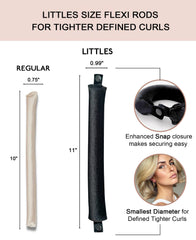 RIFFIN snap-button detail securing rolled hair with ease