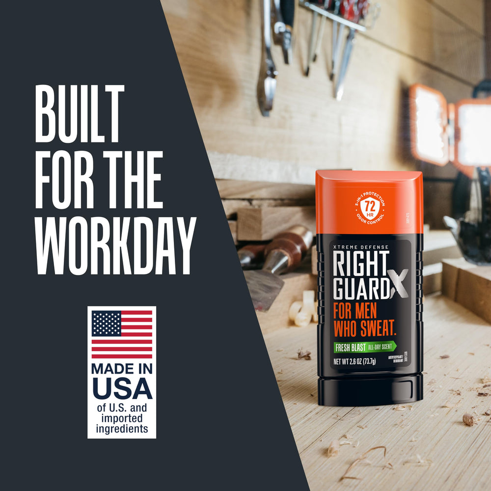 Right Guard lifestyle image of man working confidently showing trusted protection