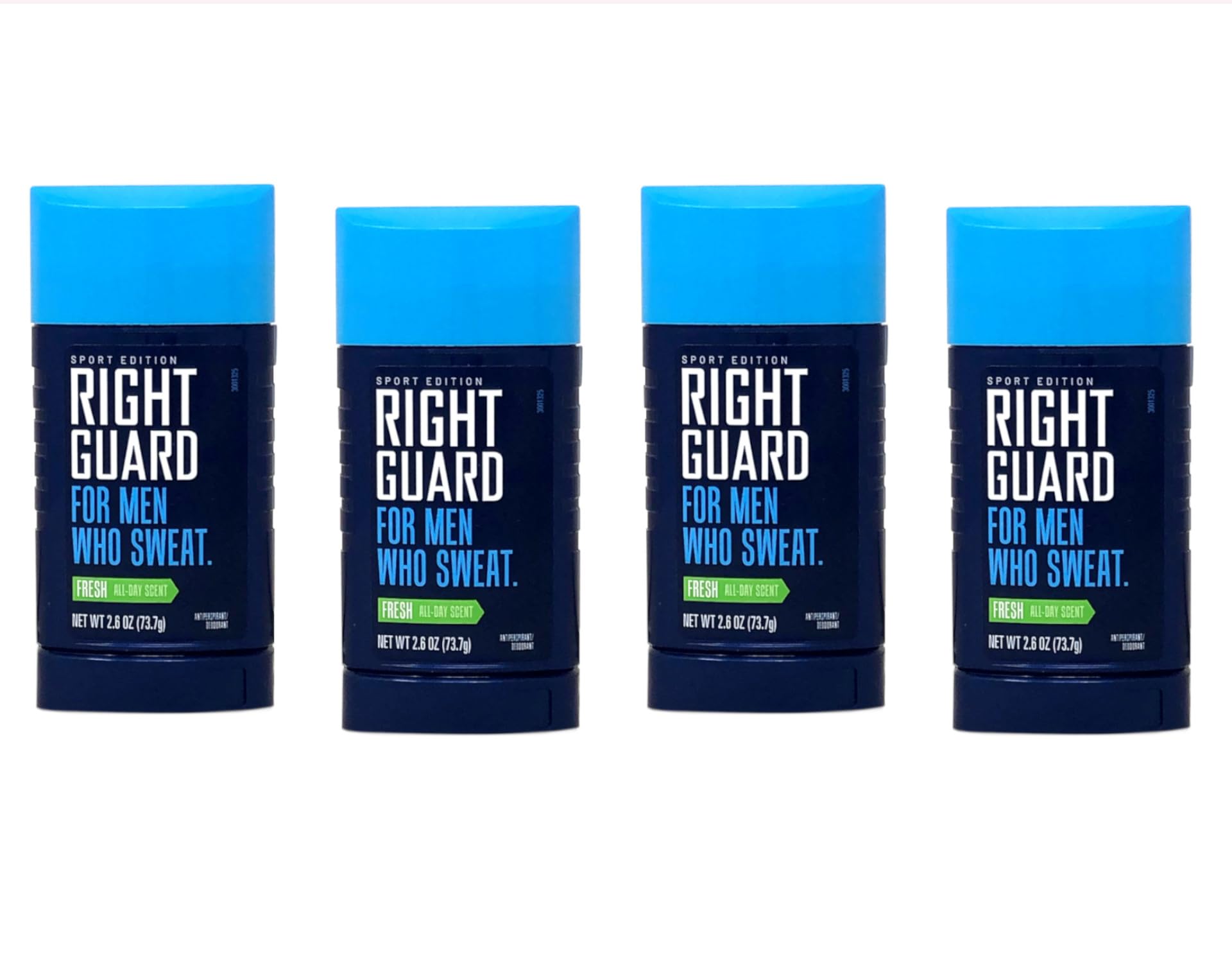 Right Guard open stick top view displaying smooth, non-greasy application