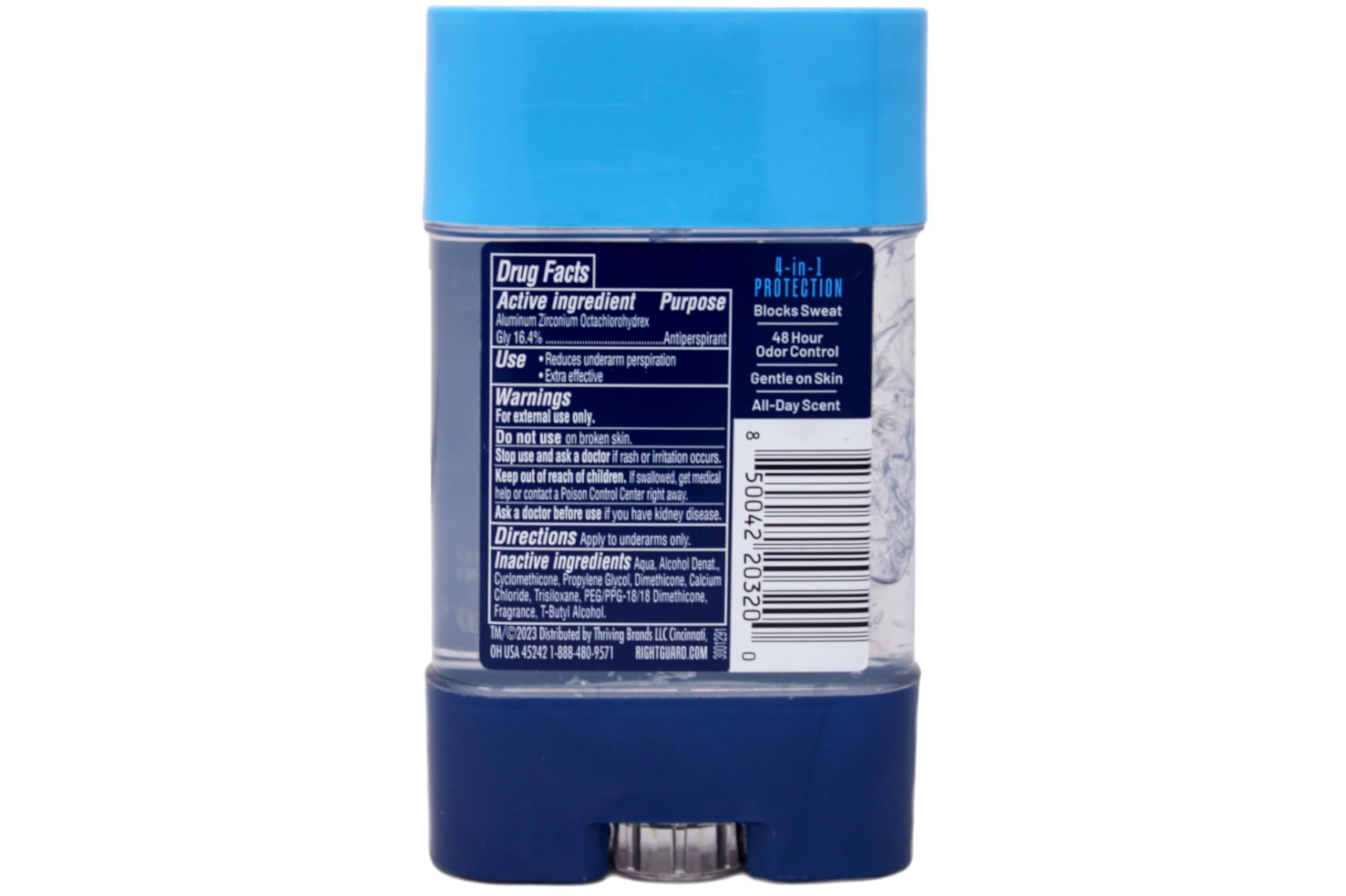 Right Guard Sport clear gel texture close-up for invisible protection