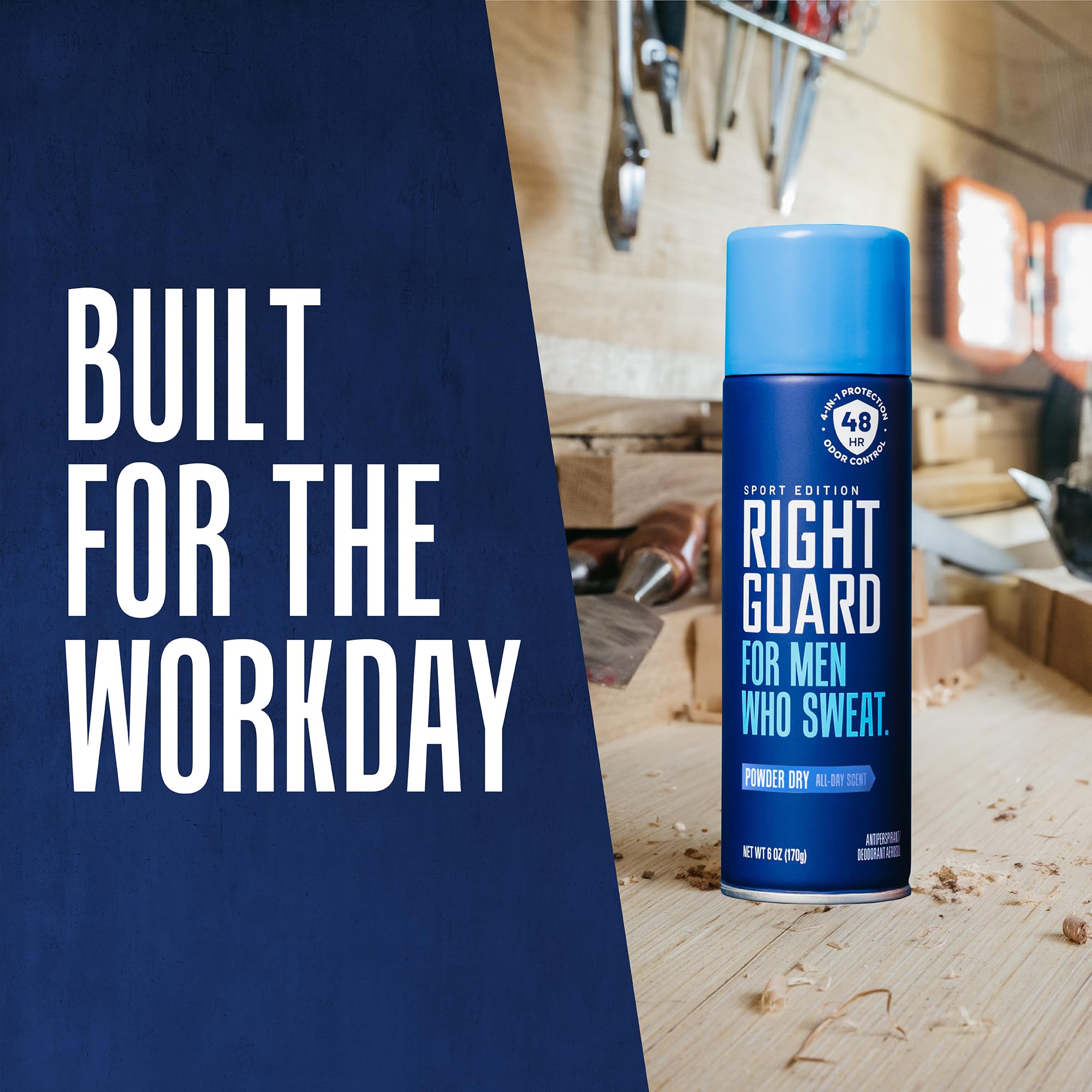 Right Guard in a gym bag with athlete portraying long-lasting odor protection