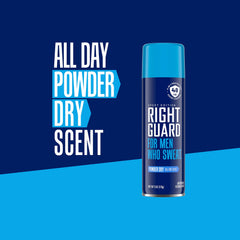 Right Guard dry finish on skin texture showing quick-drying comfort benefit