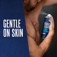 Right Guard by Thriving Brands fine spray mist demonstrating quick-dry benefit