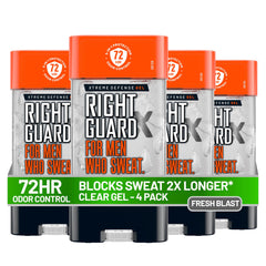 Right Guard front can showing branding and Fresh Blast scent benefit