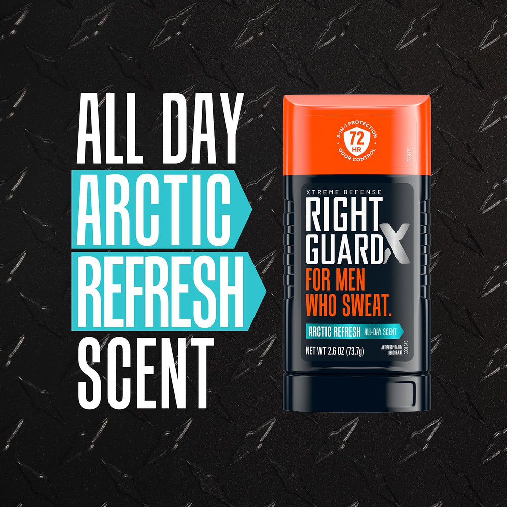 Right Guard placed in gym bag demonstrating portability and dependable freshness