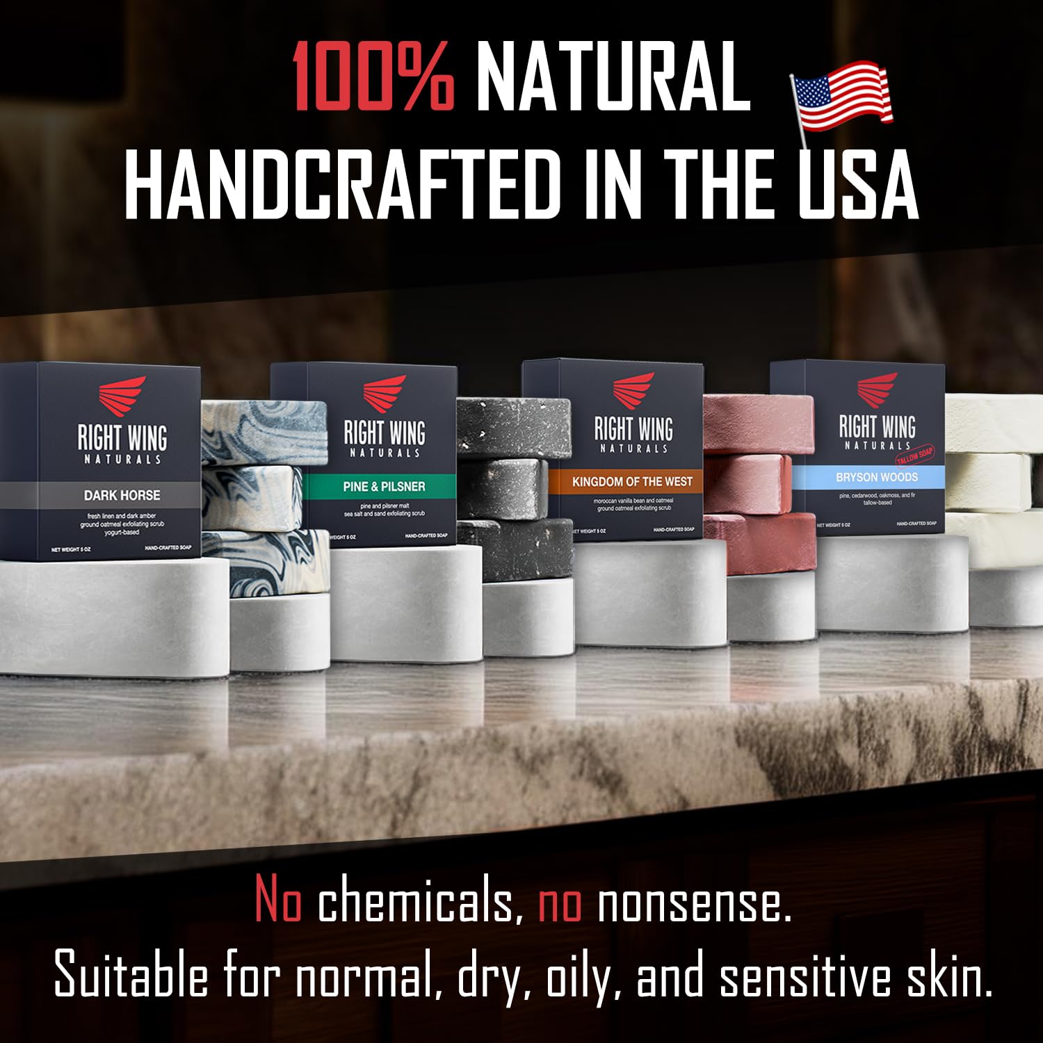 Right Wing Naturals close-up of soap texture highlighting creamy lather