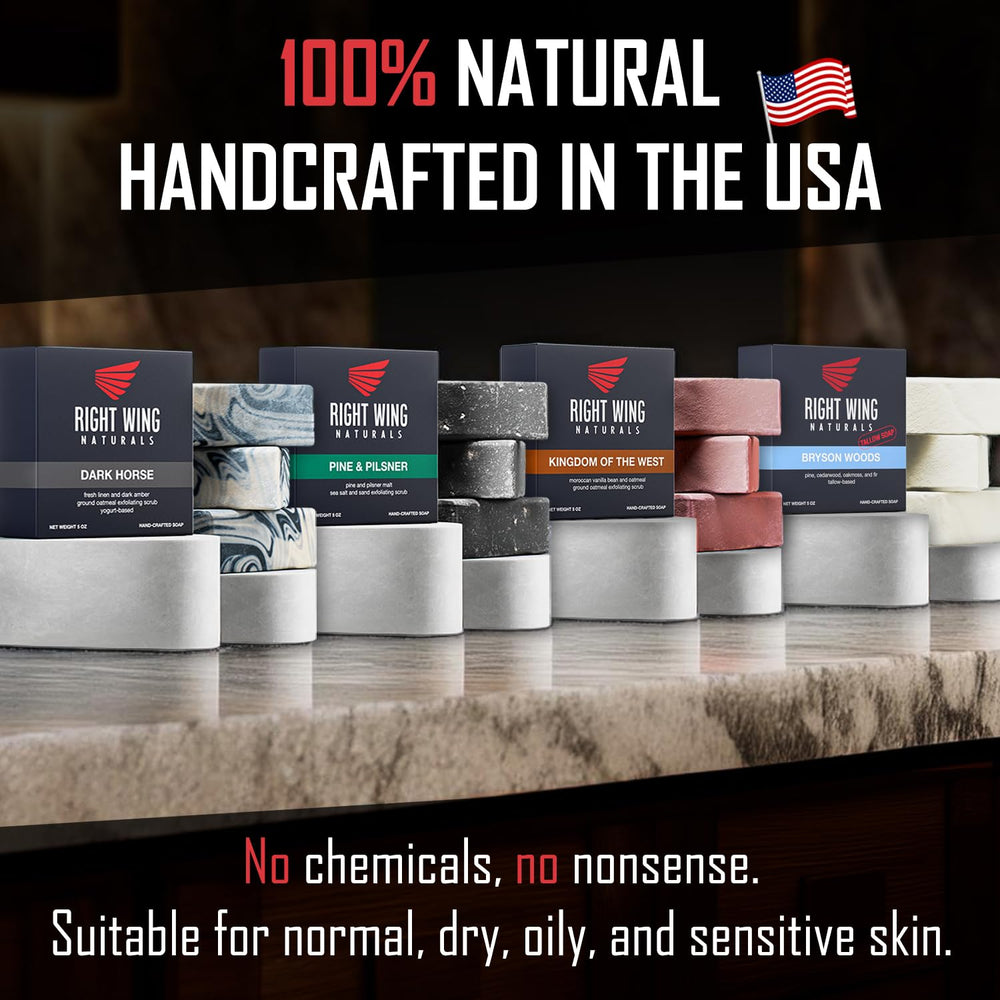 Right Wing Naturals close-up of soap texture highlighting creamy lather