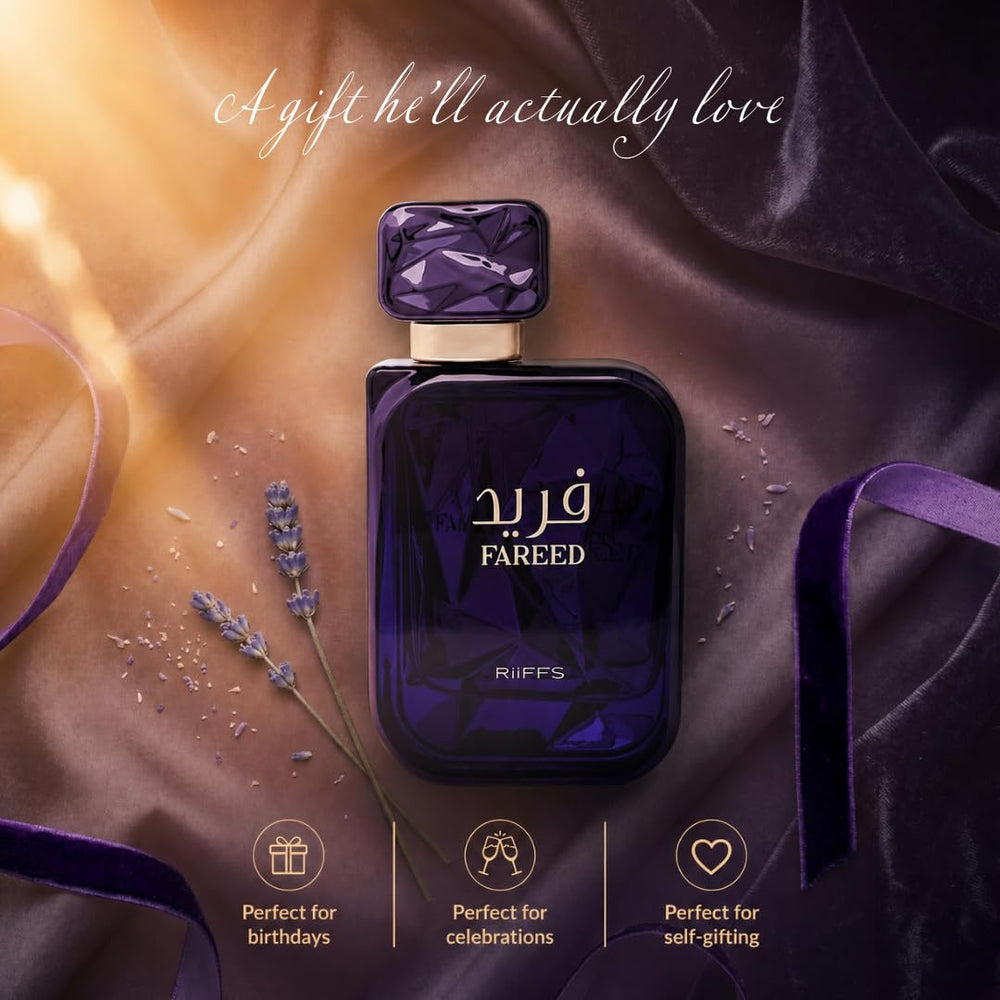 RiiFFS PERFUMS Fareed boxed packaging conveying a gift-ready, luxurious look