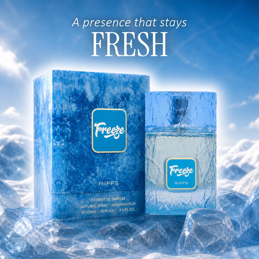 RiiFFS Freeze packaging label close-up highlighting fragrance concentration and notes