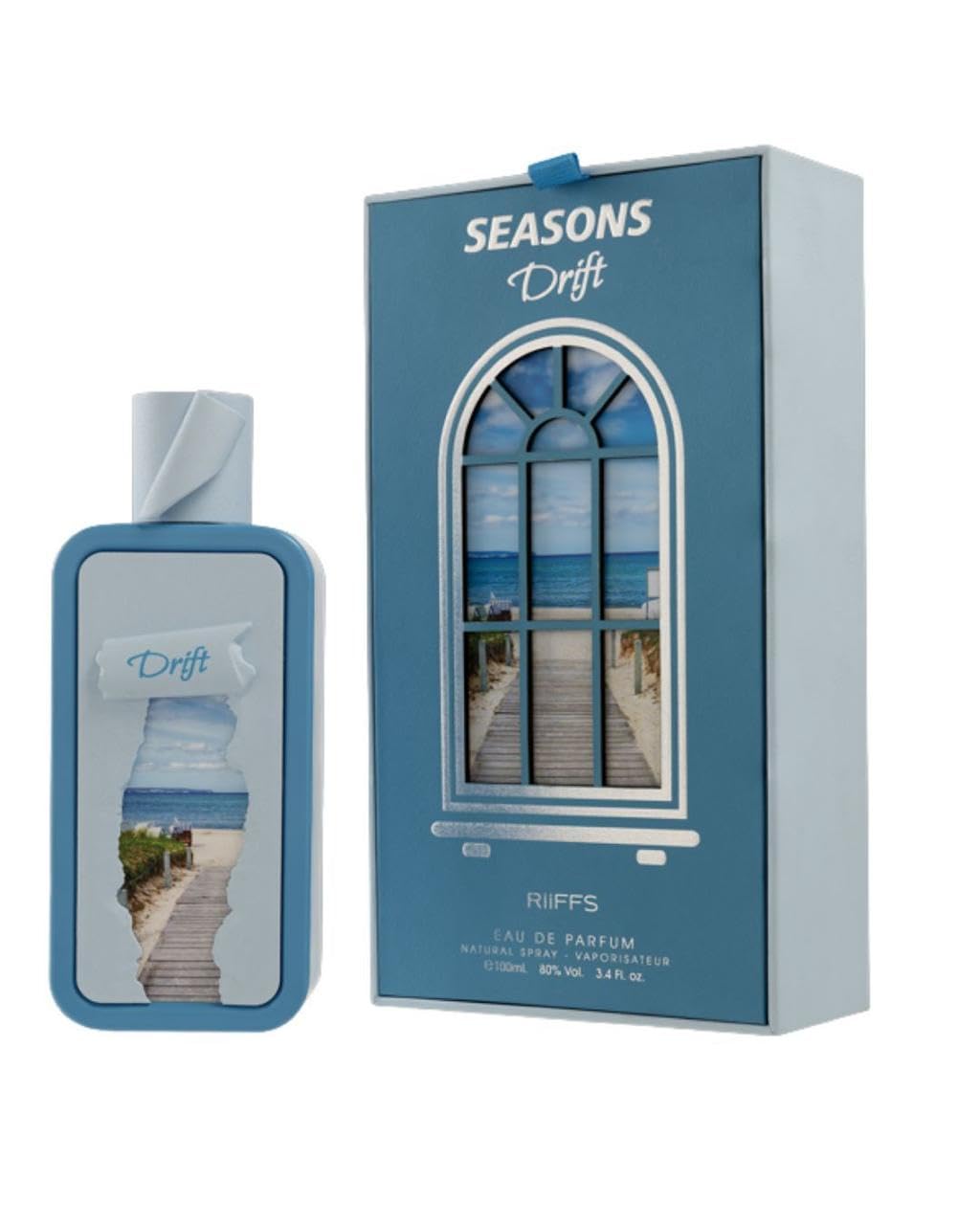 RiiFFS PERFUMS Season Drift front bottle shot showing coastal-inspired design and gift-ready appeal