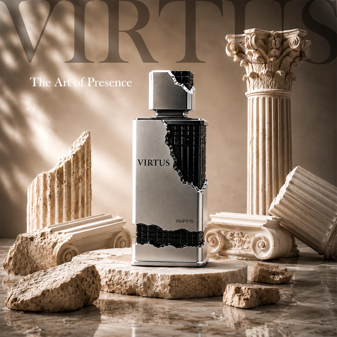 RiiFFS Virtus bottle held in hand showing 100ml scale and travel-friendly size