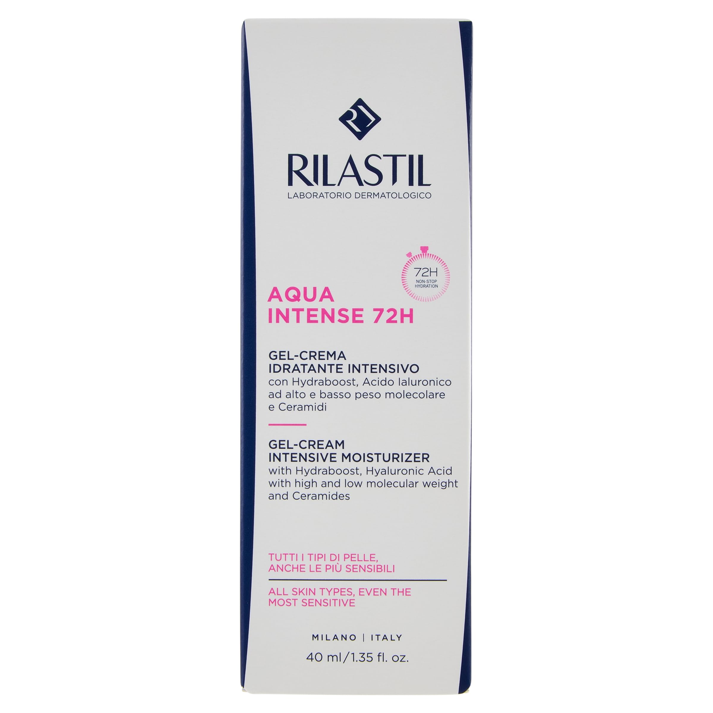 Rilastil tube on nightstand in a lifestyle scene illustrating daily skincare use and convenience