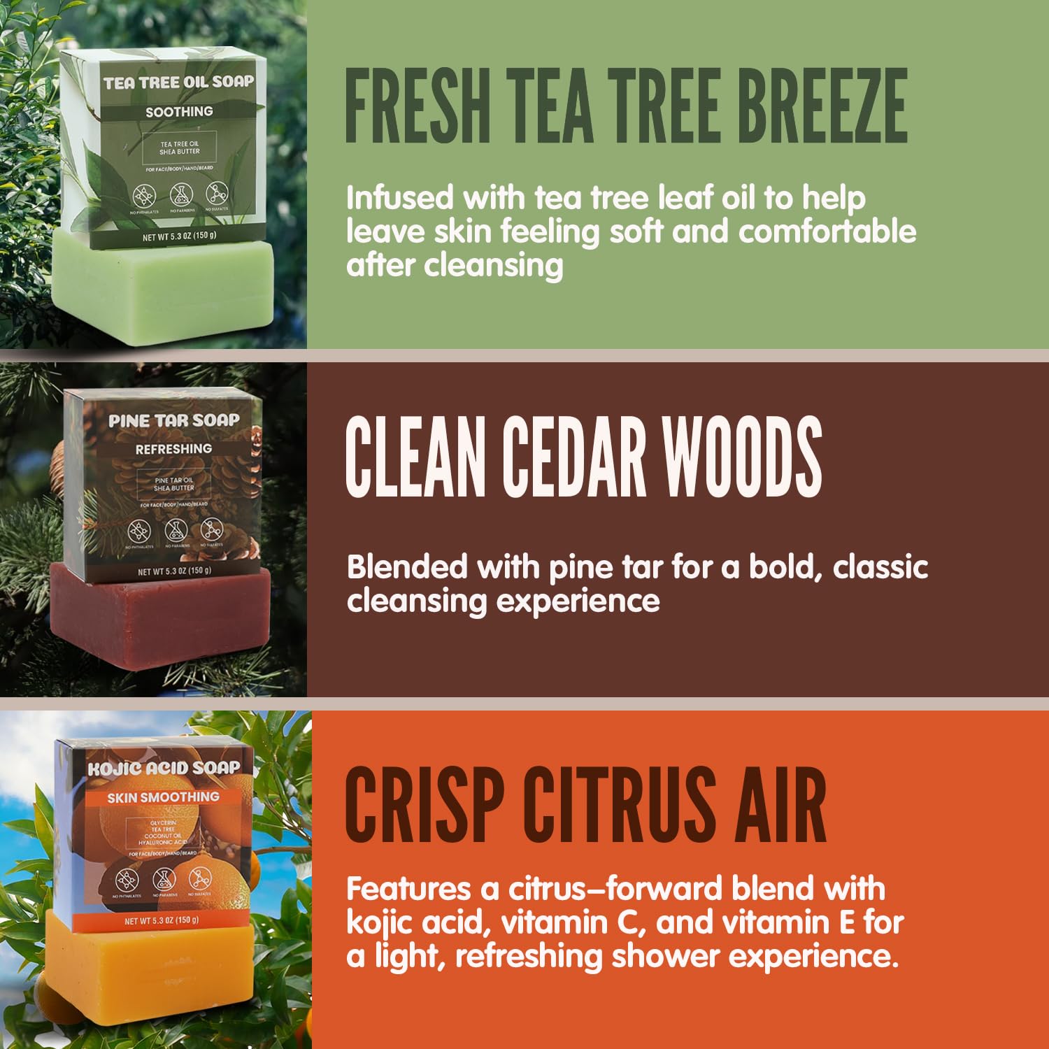 Rinse & Robust cedar bar close-up showing texture and natural-inspired scent benefit