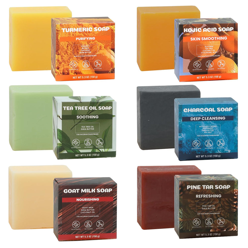 Rinse & Robust front packaging showing six-bar variety, clear product overview and benefit