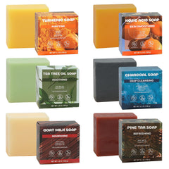 Rinse & Robust front packaging showing six-bar variety, clear product overview and benefit
