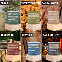 Rinse & Robust moisturizing bar lathering richly to hydrate skin without residue