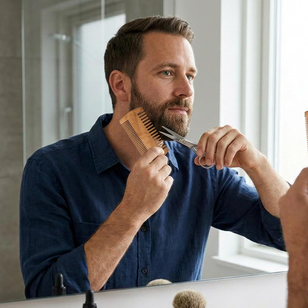 Rinse & Robust shampoo lather on beard demonstrating effective cleansing without dryness benefit