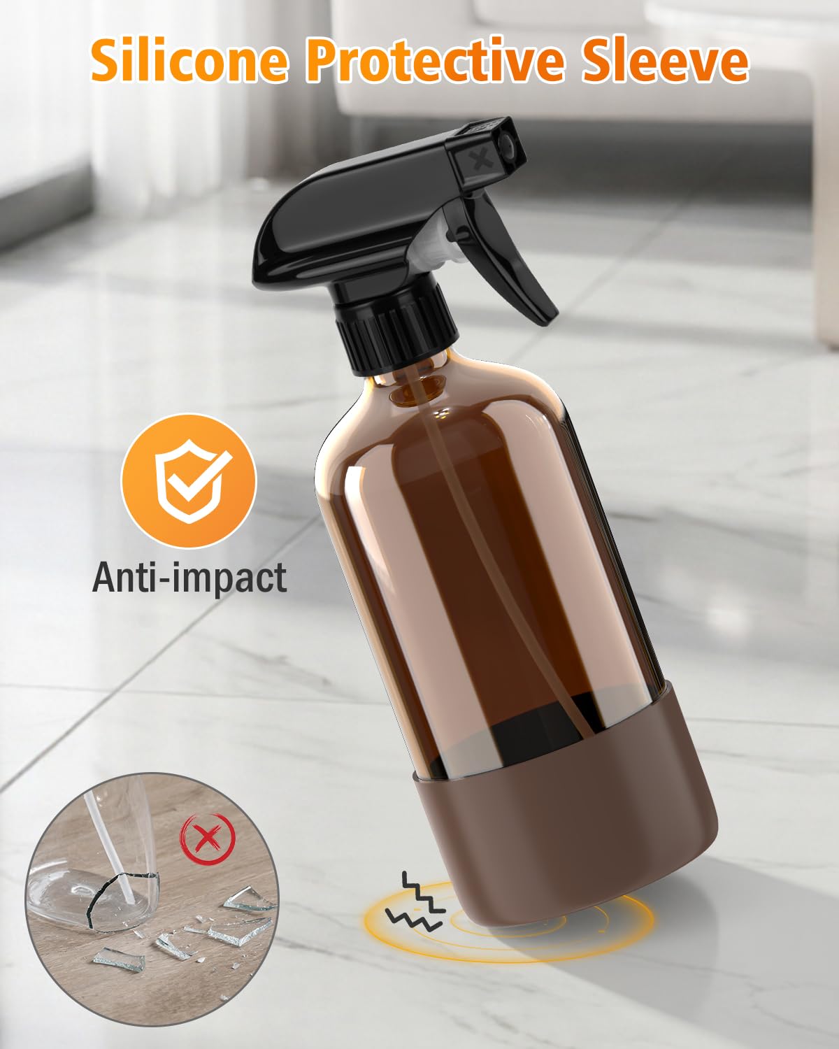 Rionisor bottle beside hand to show 16 oz scale and comfortable grip