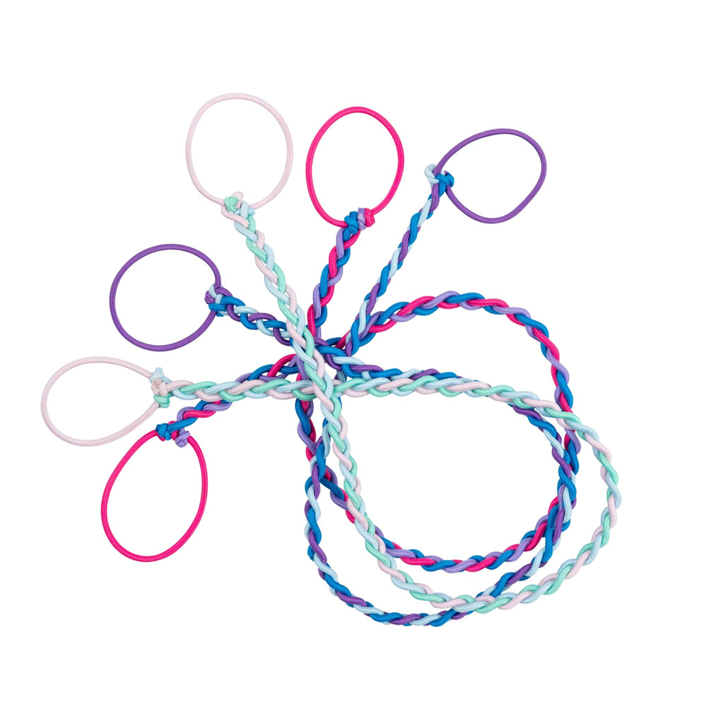 Rip Tie front packaging showing multicolor hair ties and benefits