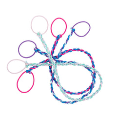 Rip Tie front packaging showing multicolor hair ties and benefits