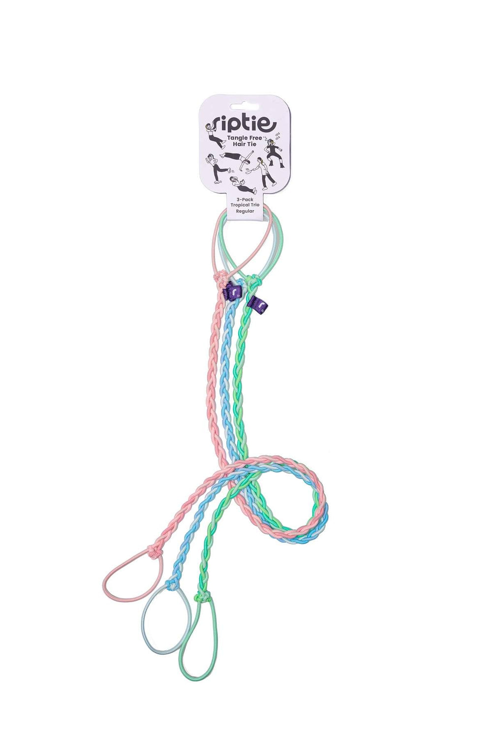 Rip Tie front packaging showing tropical colors and benefits