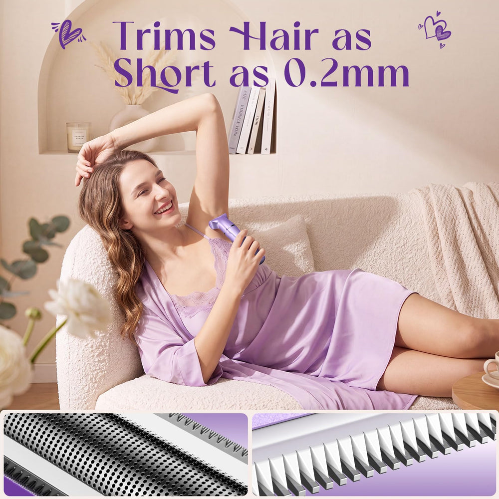 Risina body trimmer gliding on leg for quick larger-area trim
