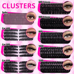 RITALASH colored 40D cluster lashes detail adding subtle hue and dimension