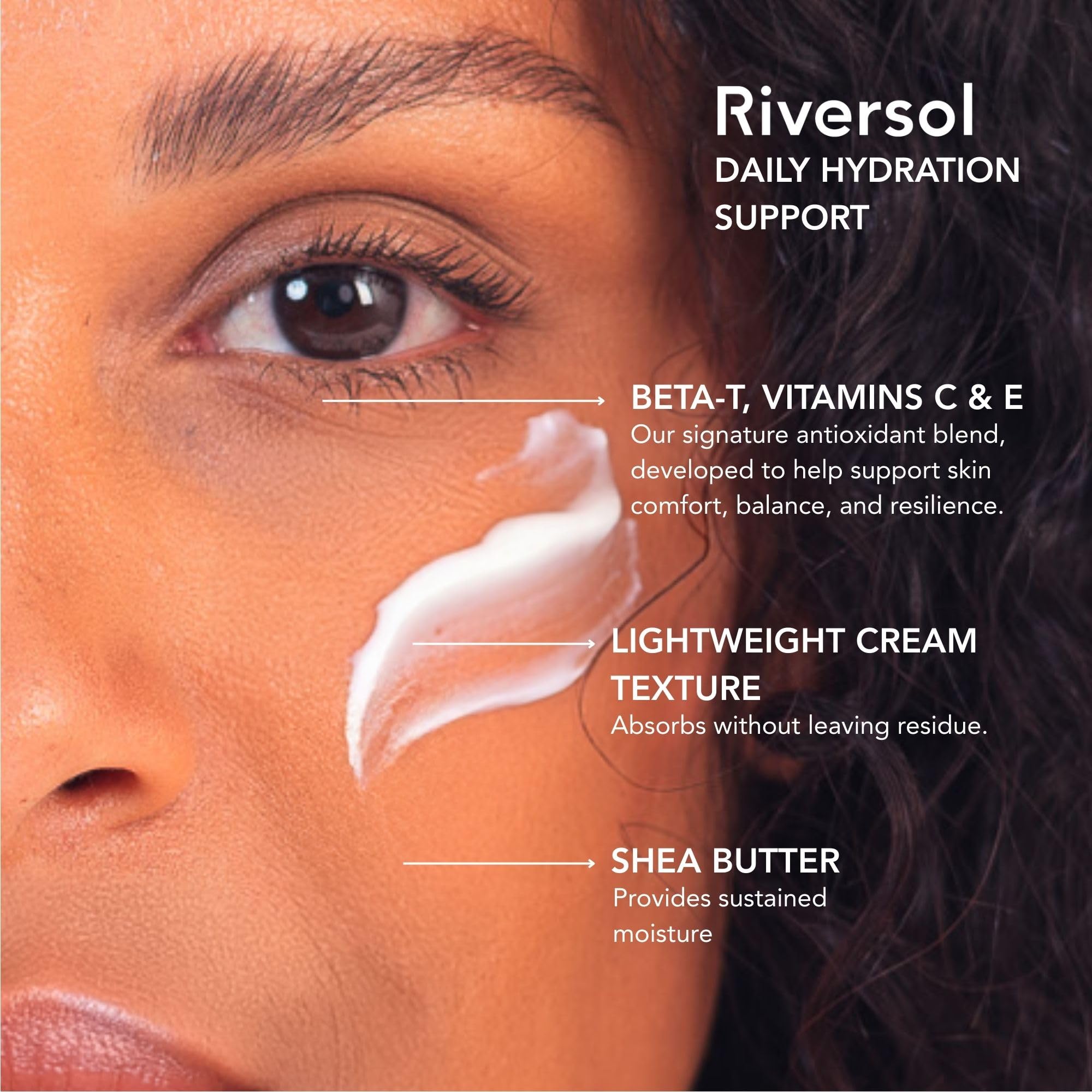 Riversol label with ingredient list showing dermatologist-developed benefit