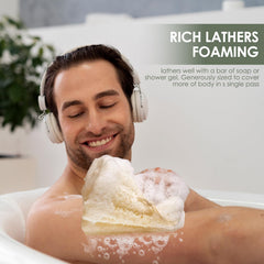 RIYNIBIY loofah creating rich soap lather for smoother skin in shower