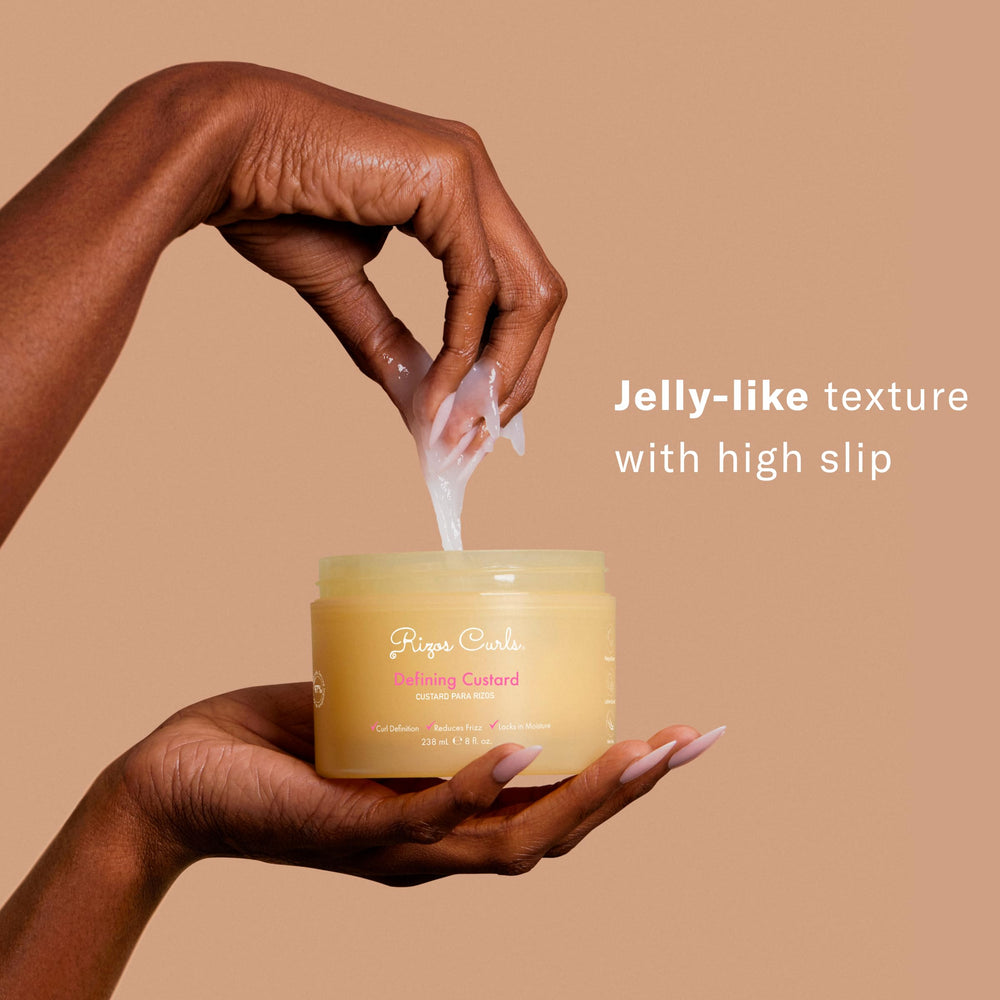Rizos Curls creamy custard texture close-up demonstrating smooth application