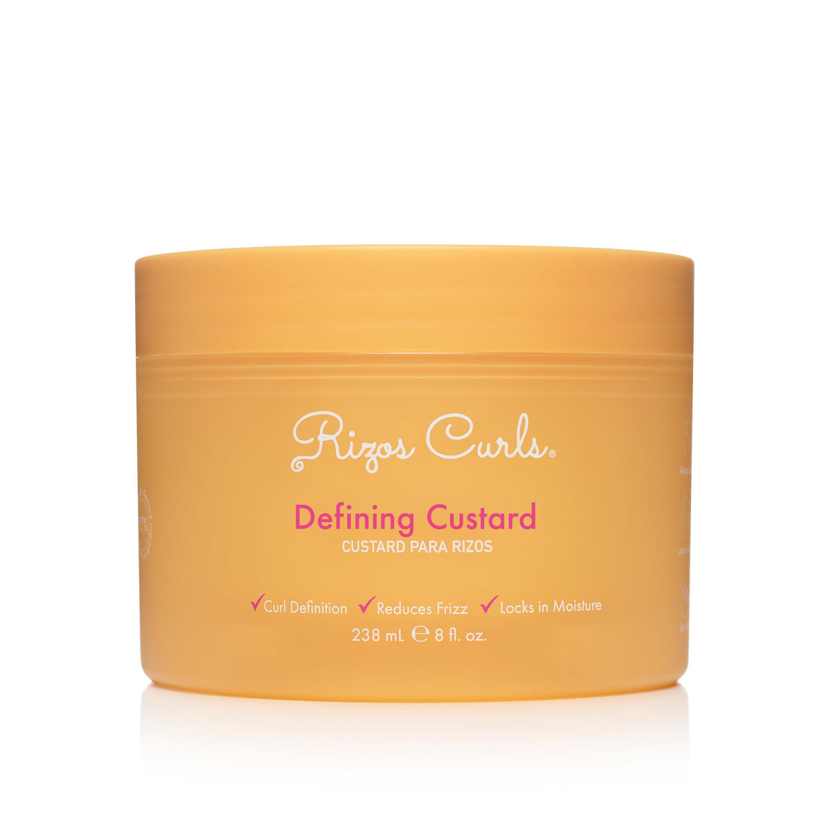 Rizos Curls jar front view showing label and compact styling benefit