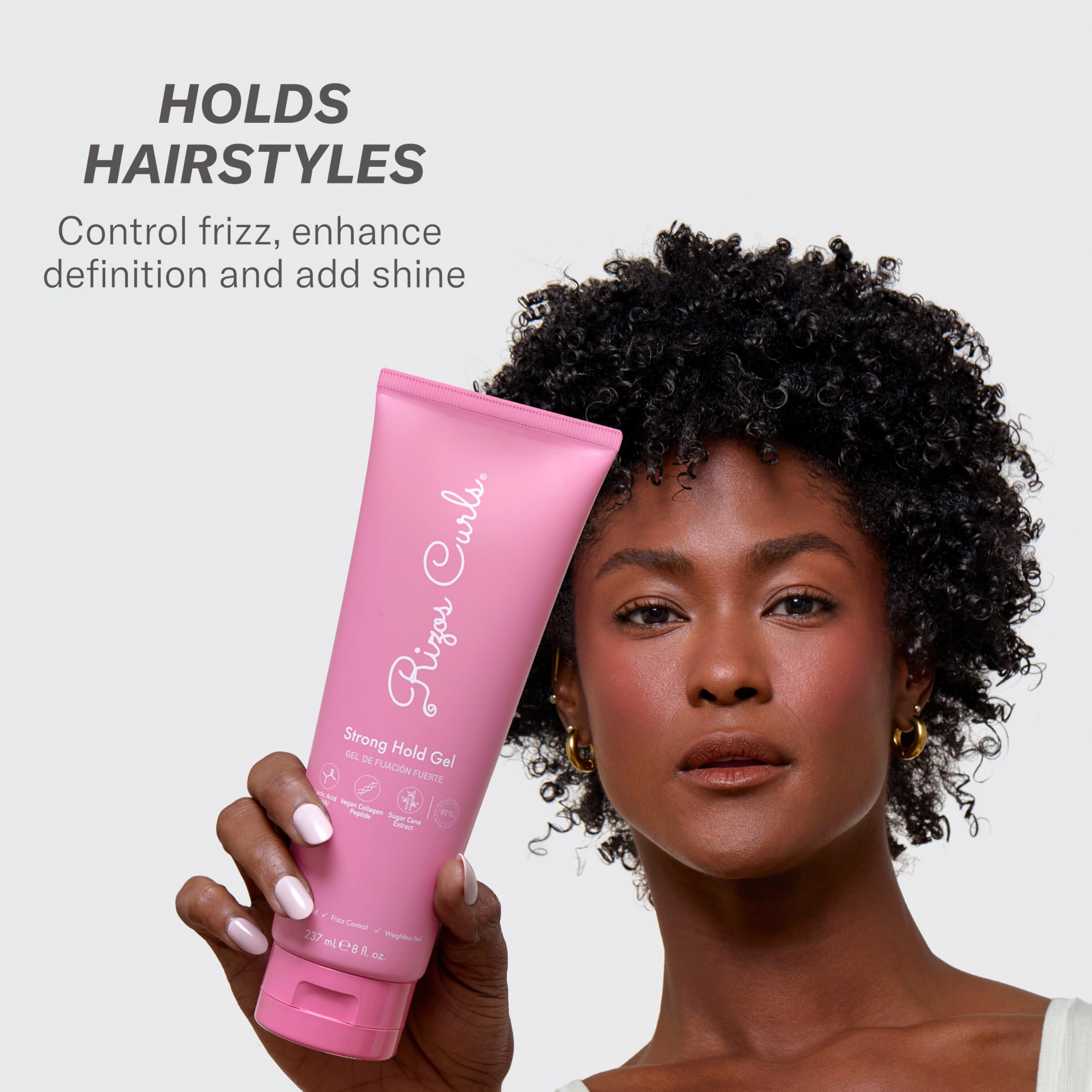 Rizos Curls gel texture close-up revealing smooth, non-flaky finish